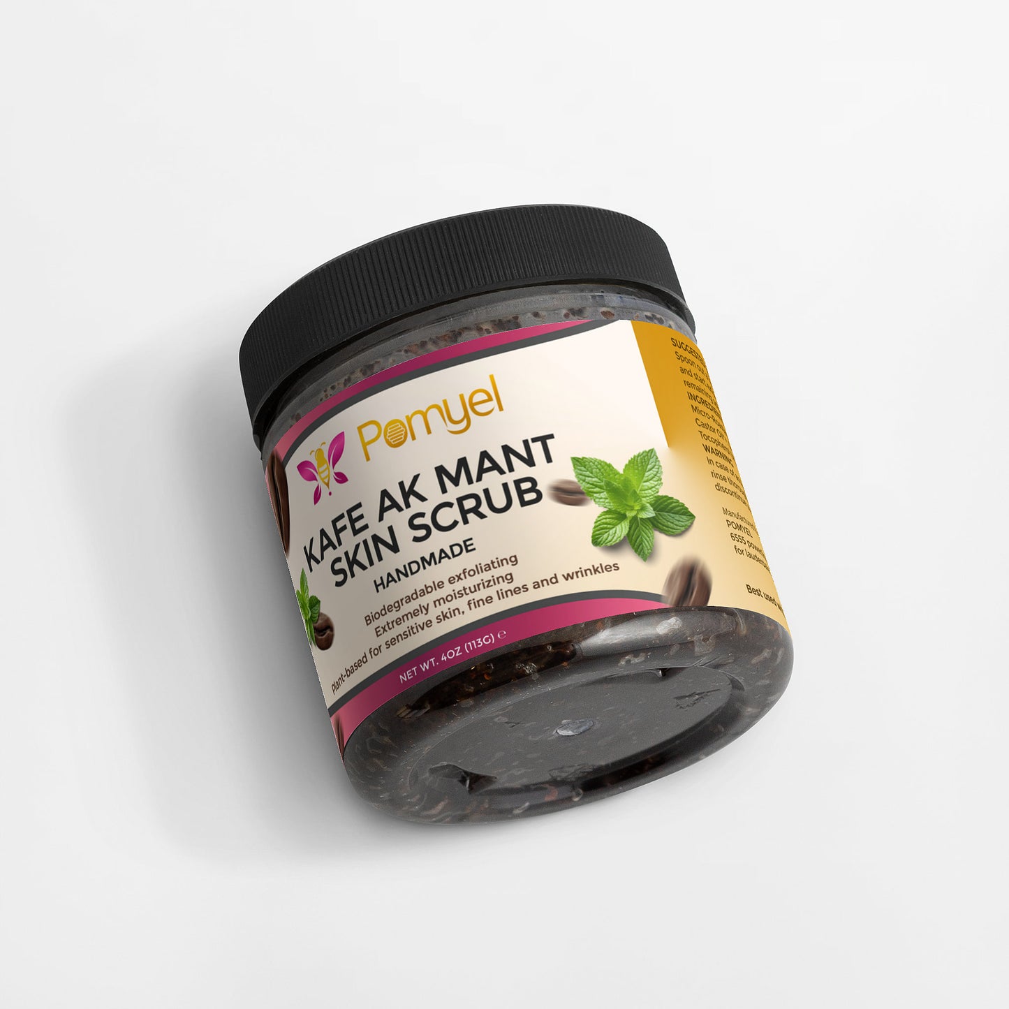 POMYEL kafe ak mant Skin Scrub (Remove Dead Skin)