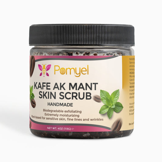 Pomyel kafe ak mant Skin Scrub